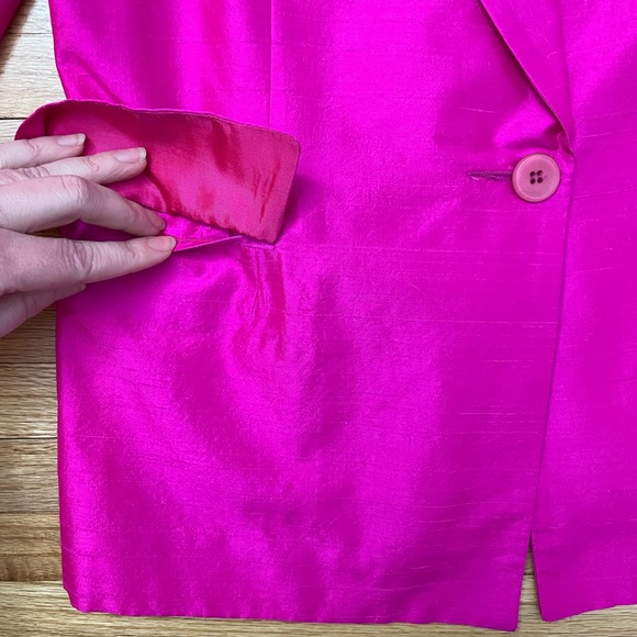 Vintage Hot Pink Silk Blazer - Picture 7 of 13
